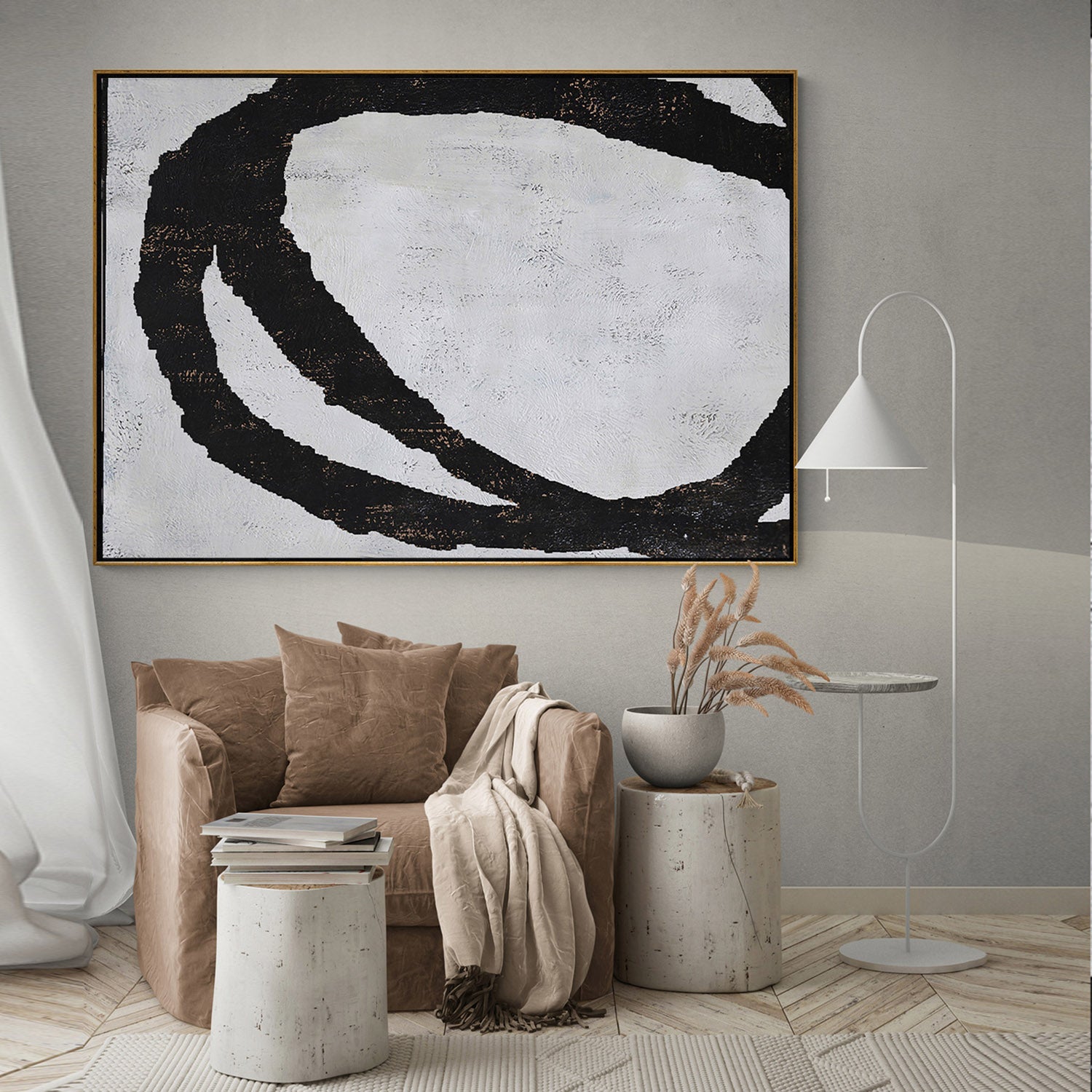 Horizontal Minimalist Geometric Painting H100H