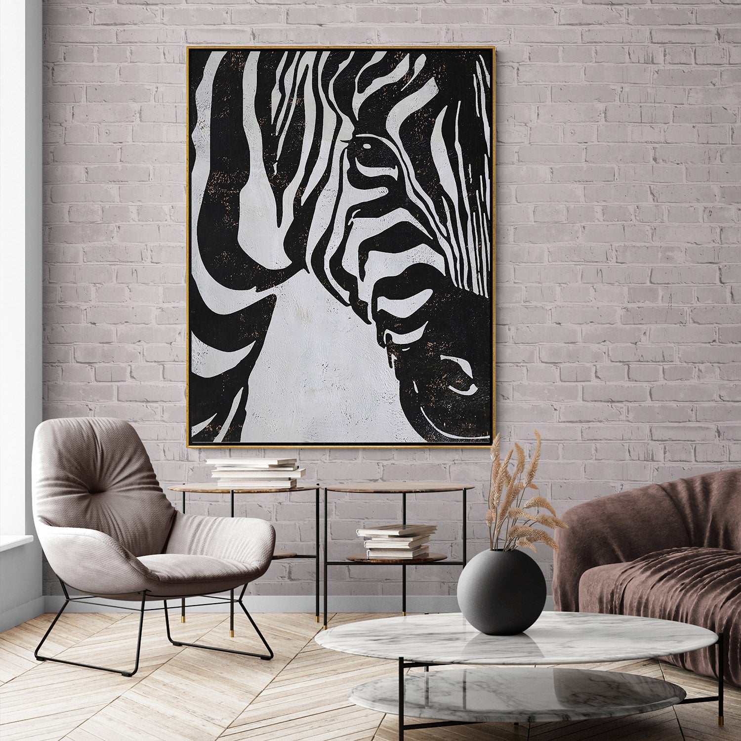 Vertical Abstract Zebra Painting H252V