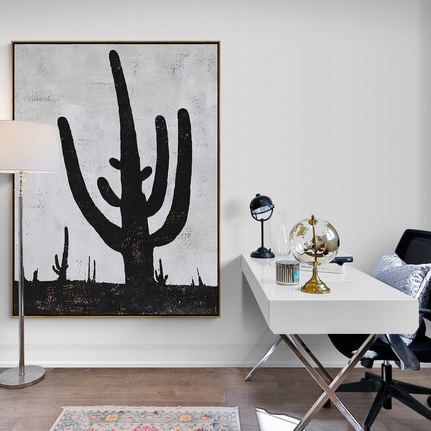 Vertical Minimalist Cactus Painting H258V