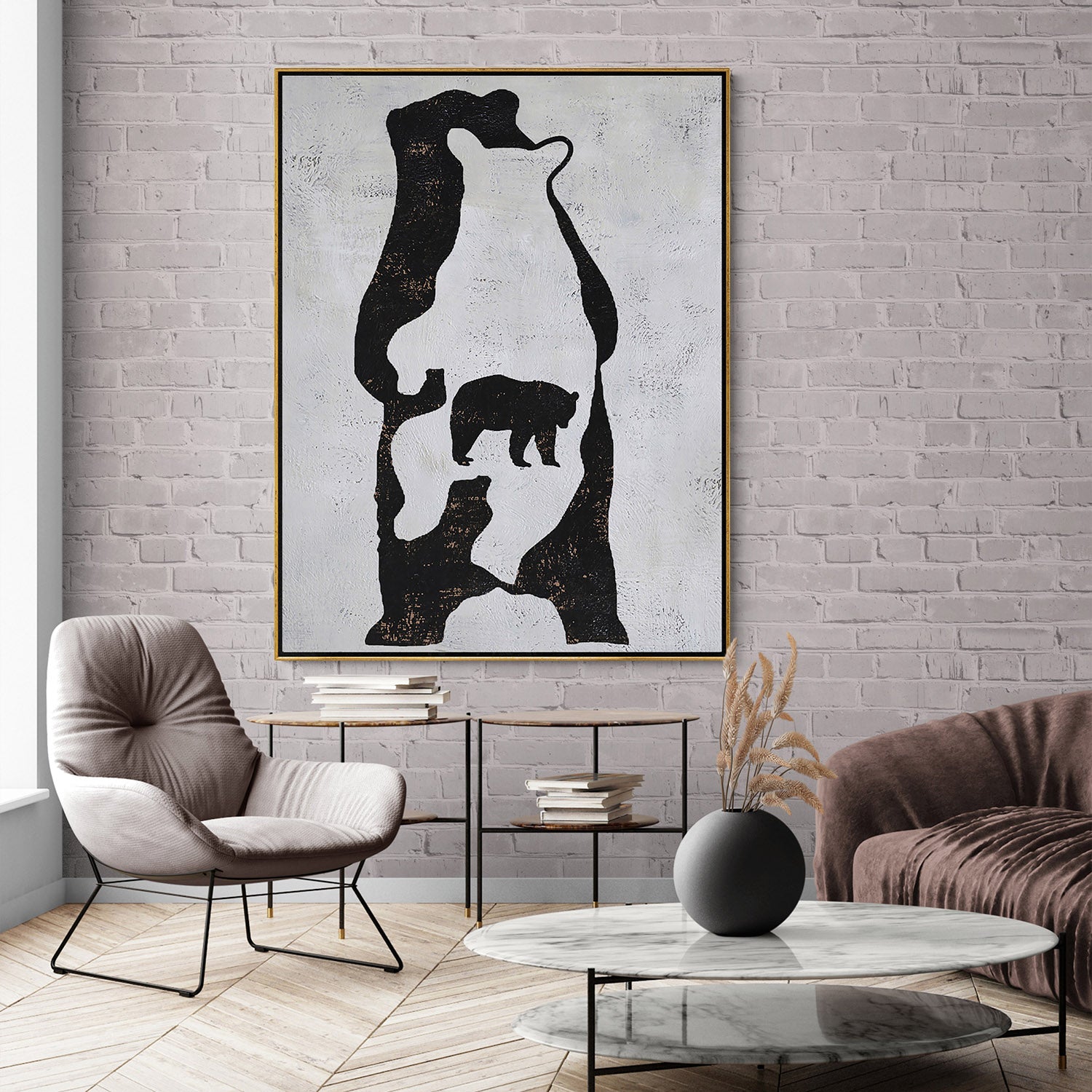 Vertical Minimalist Bear Painting H264V