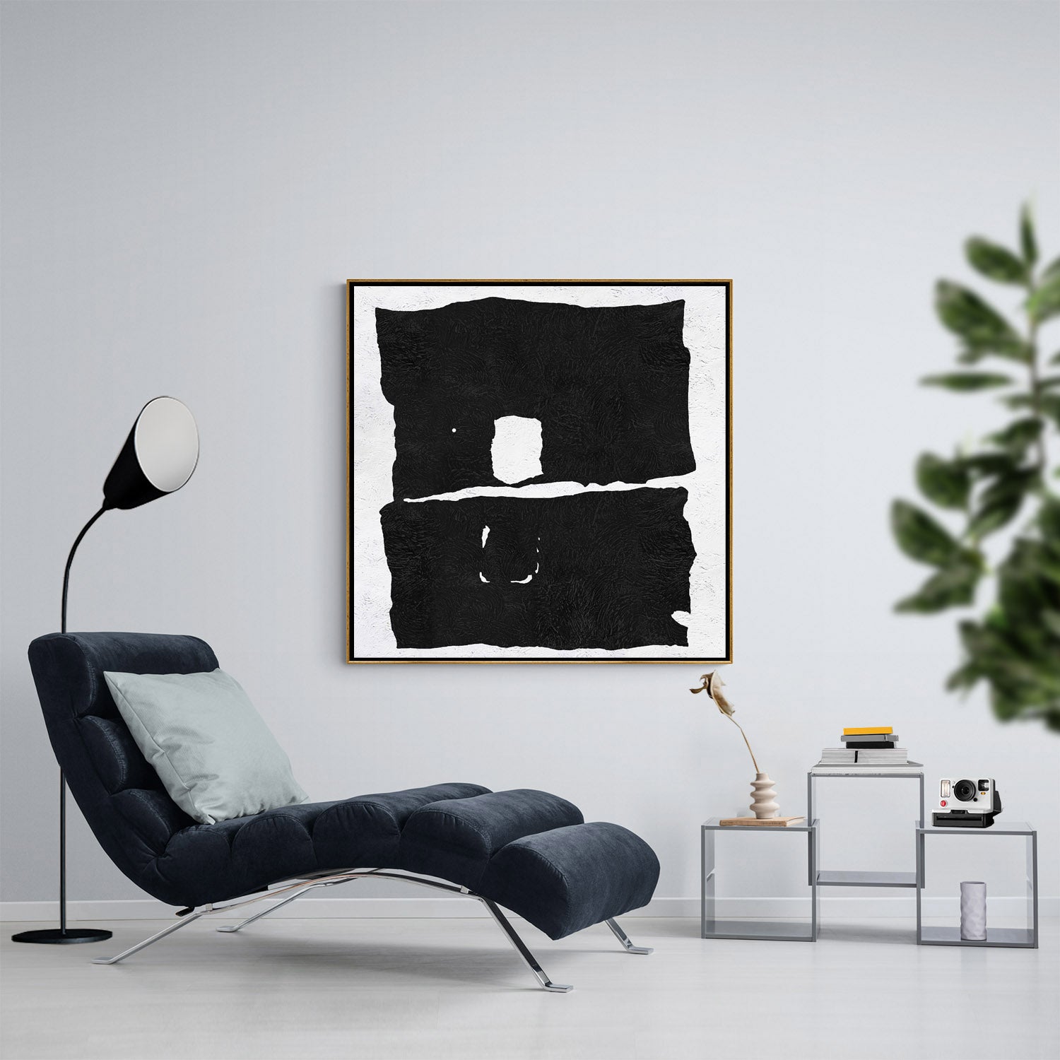 Minimal Black and White Painting MN124A