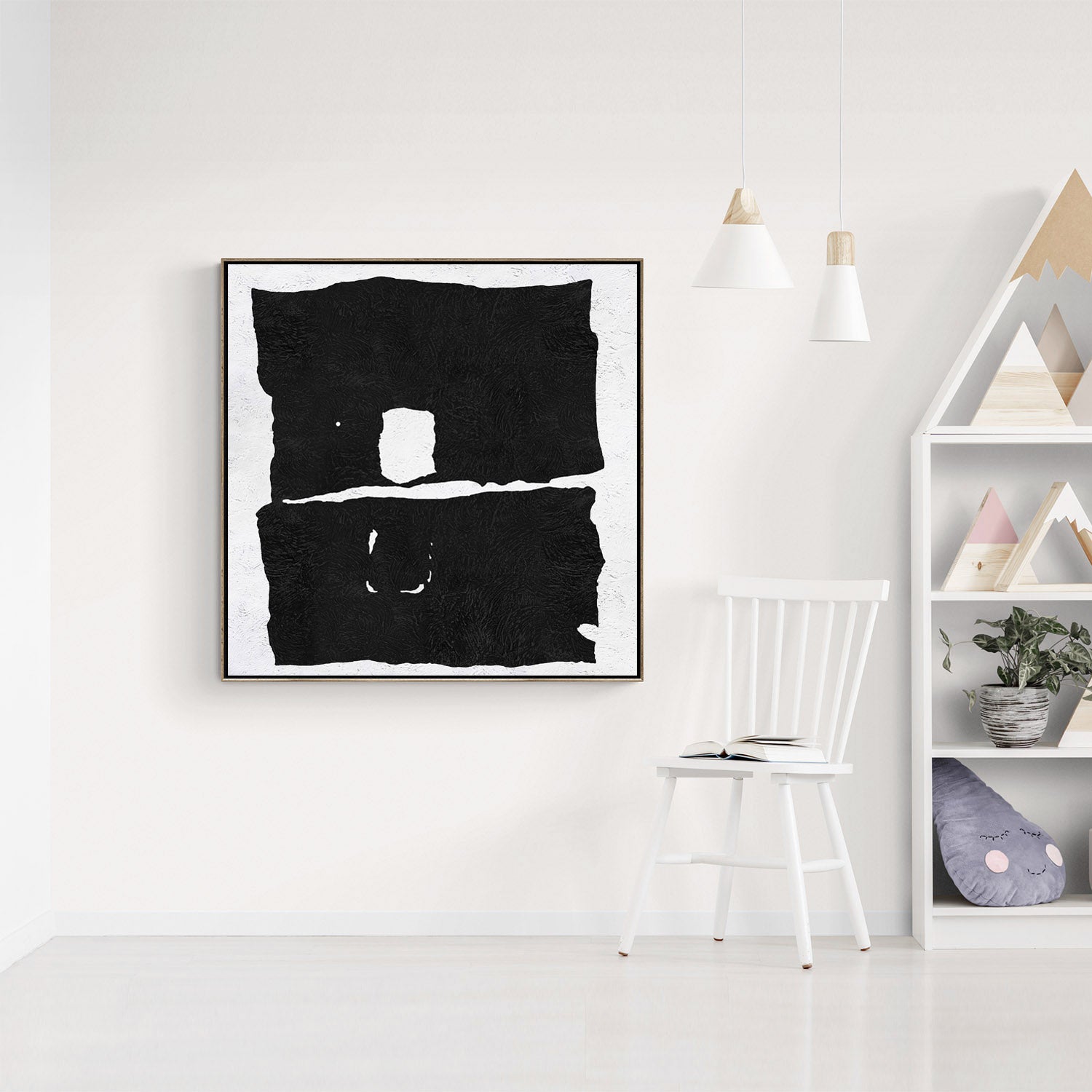 Minimal Black and White Painting MN124A