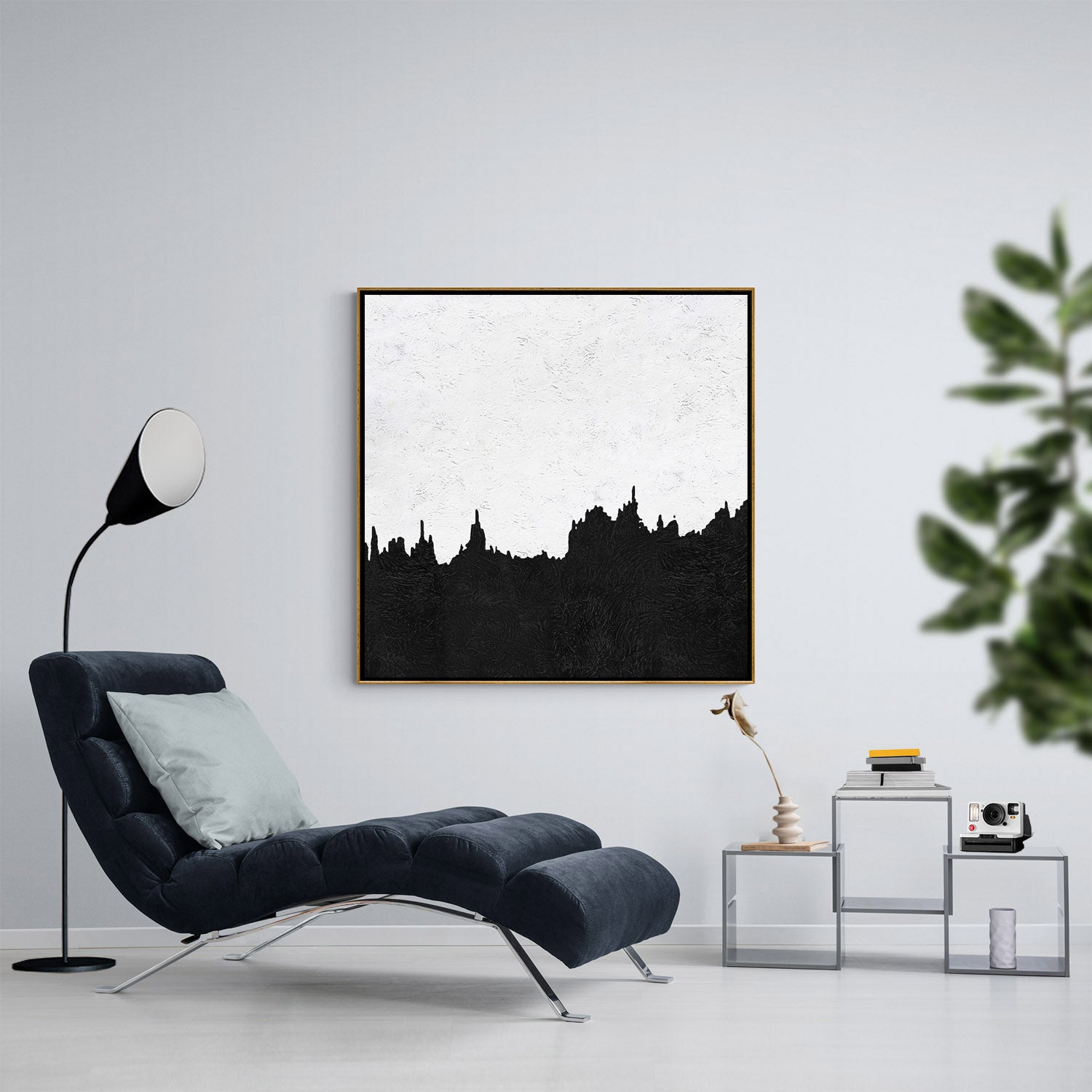 Minimal Black and White Painting MN144A
