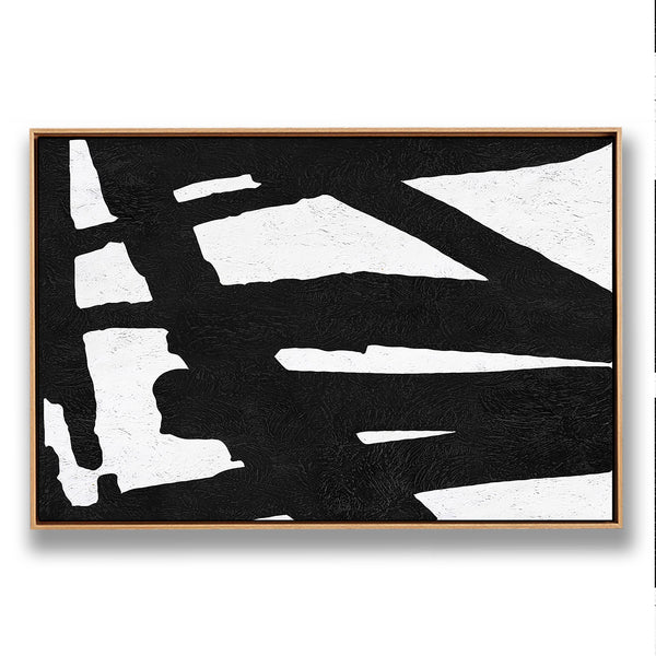 Hand painted oversized Horizontal Minimal Art on canvas, black and ...