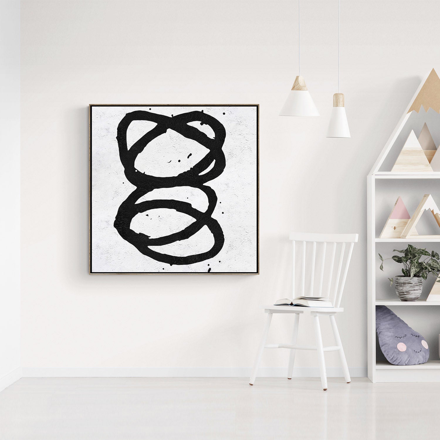 Minimal Black and White Painting MN80A