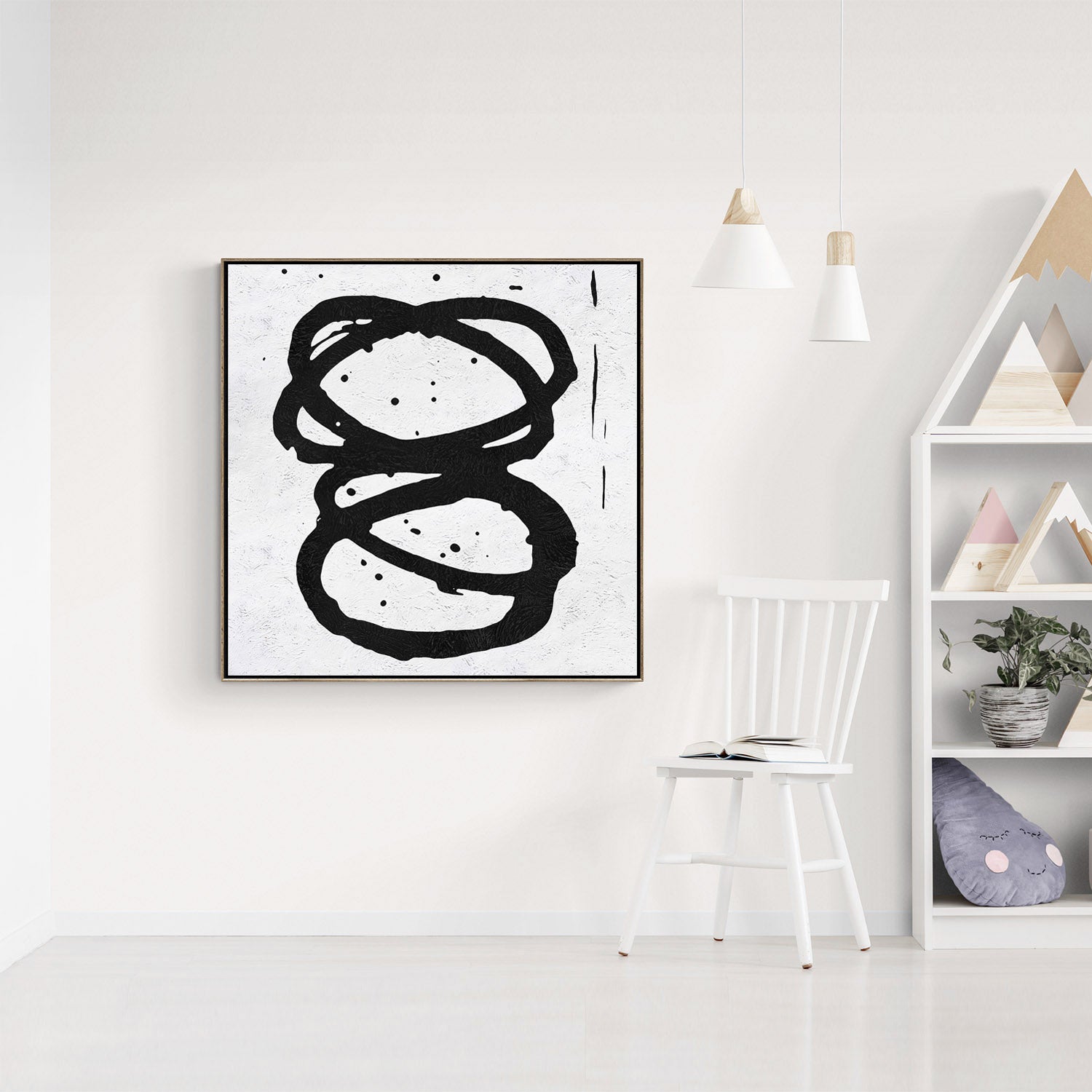 Minimal Black and White Painting MN81A