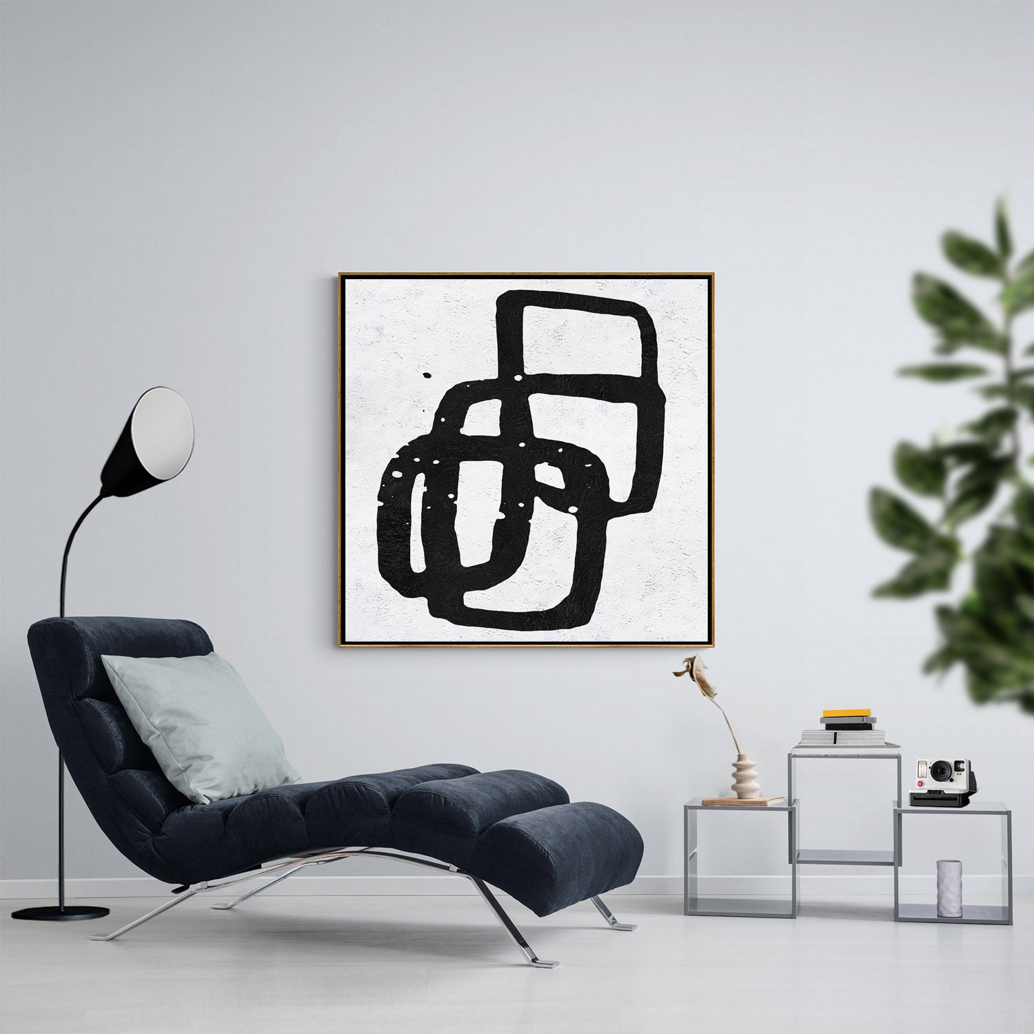 Minimal Black and White Painting MN95A