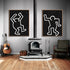 Set of 2 Minimal Painting Dancing Man P124