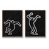 Set of 2 Minimal Painting Dancing Man P80B