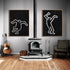 Set of 2 Minimal Painting Dancing Man P80B